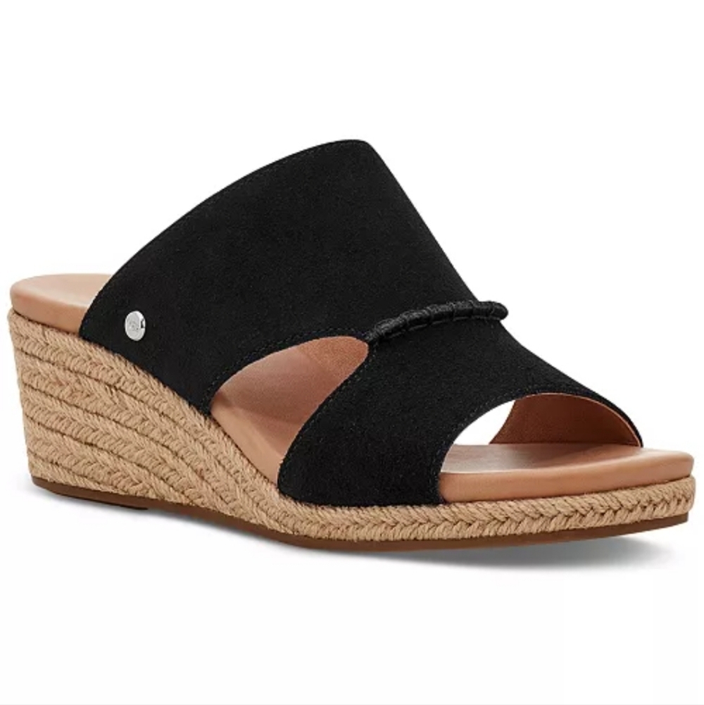 UGG Eirene Espadrill Wedge Slide Sandals Size 7 NWOB